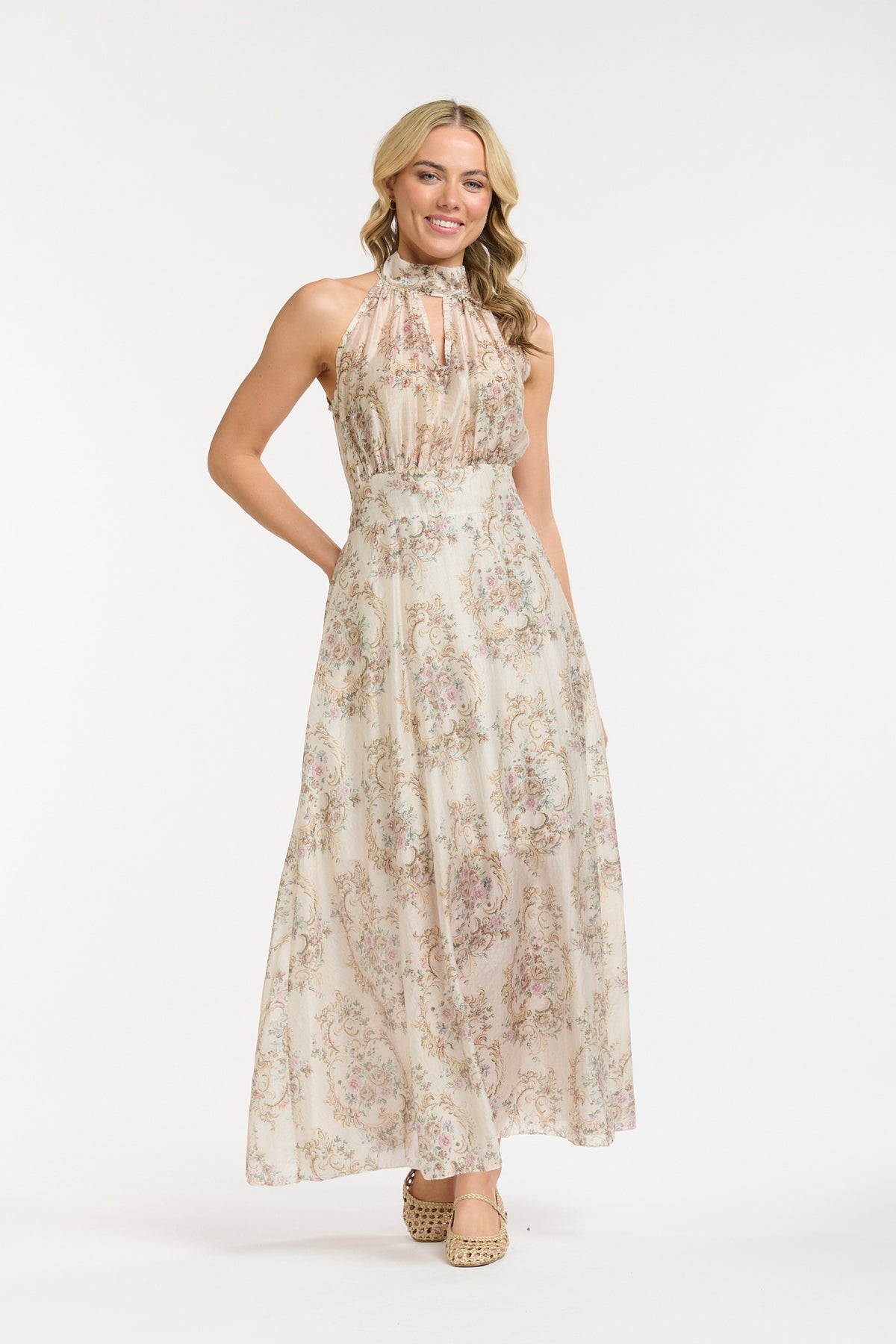 Halter Neck Dress - Cream - One Size