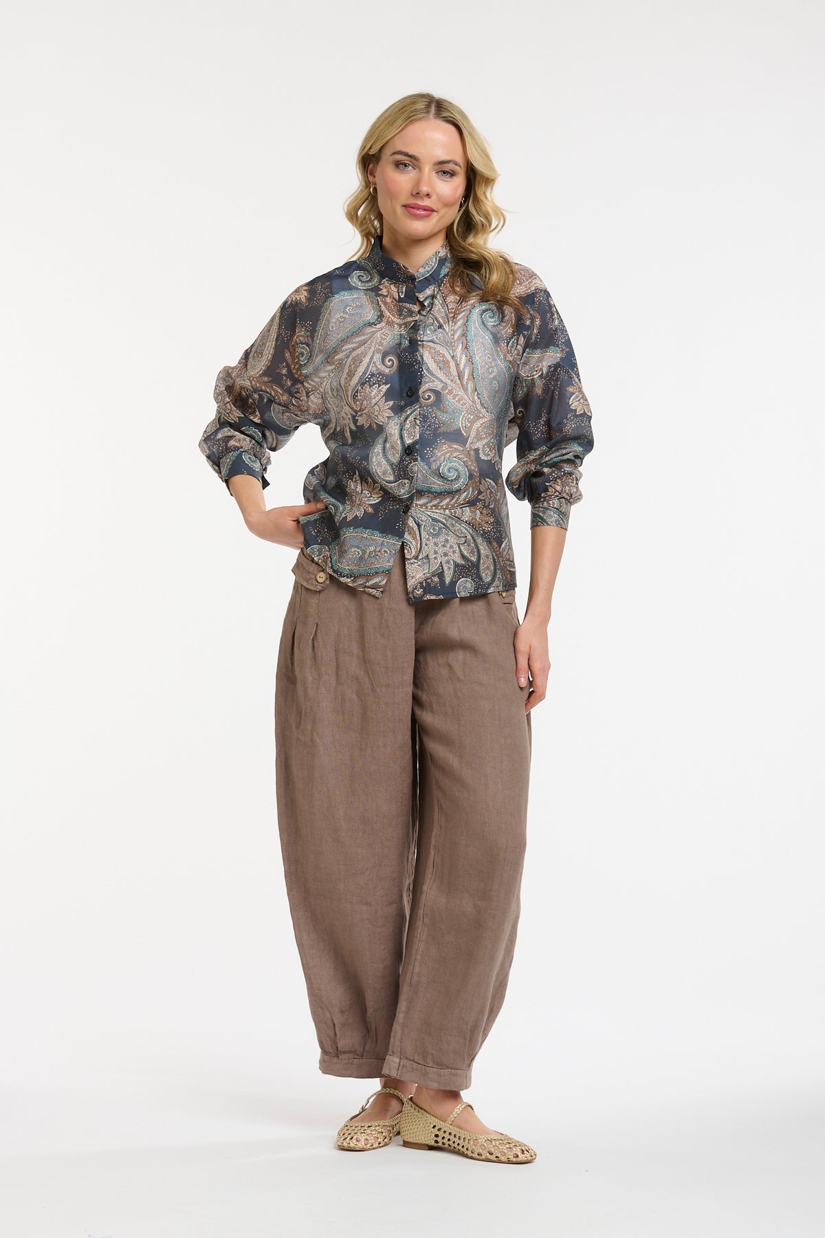 Paisley Blouse - Navy - One Size