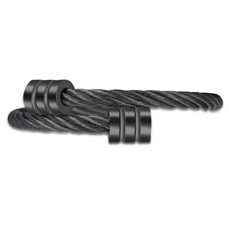 2 Tone Metal Cable Bangle Black