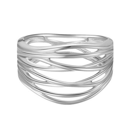 Criss Cross Hinge Bangle Silver