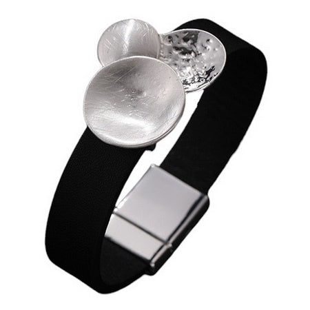 3 Tone Disc Magnetic Bracelet Silver