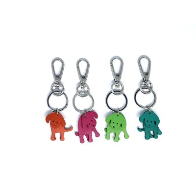 Leather Dog Keyring (Assorted Colours & Glitters)