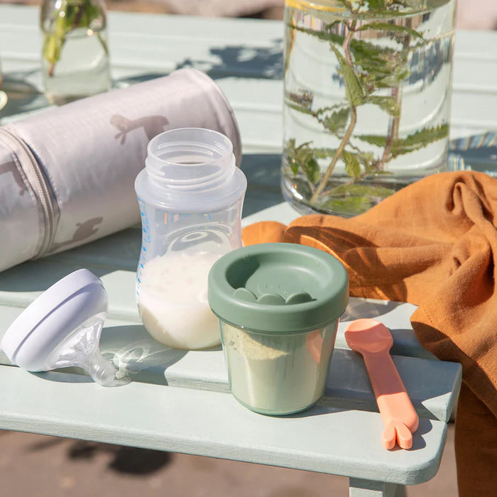 Baby Food Container 3-piece Croco Green
