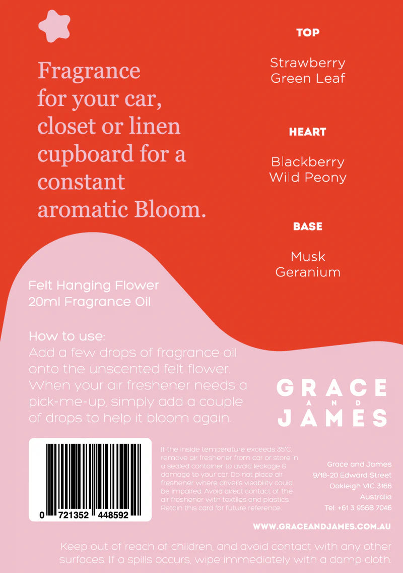WILD ROSE & BLACKBERRY - FELT AIR FRESHENER