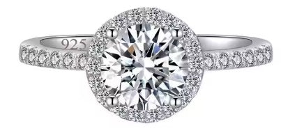 Round Cut Cubic Zirconia Sterling Silver Size 7