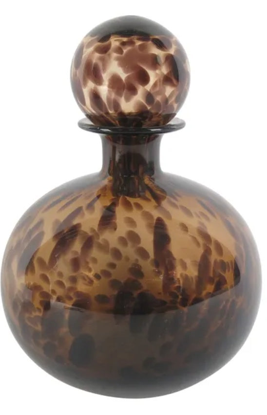 Jasper Glass Bottle Round Tortoiseshell