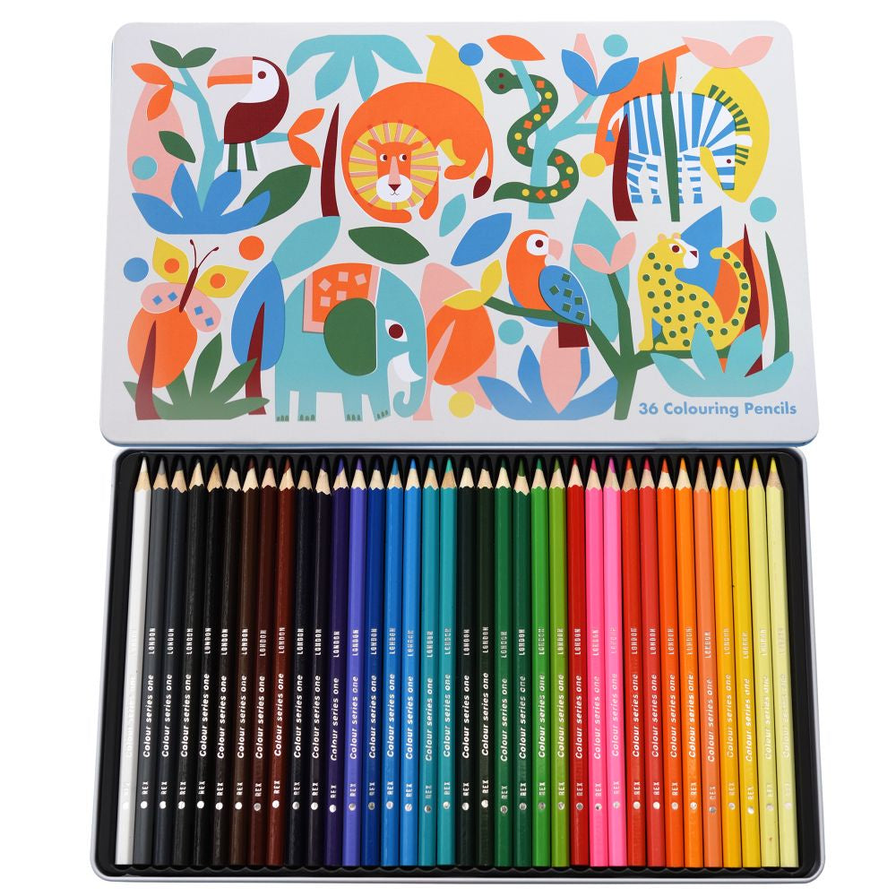 Tin 36 Colour Pencils - Wild Wonders