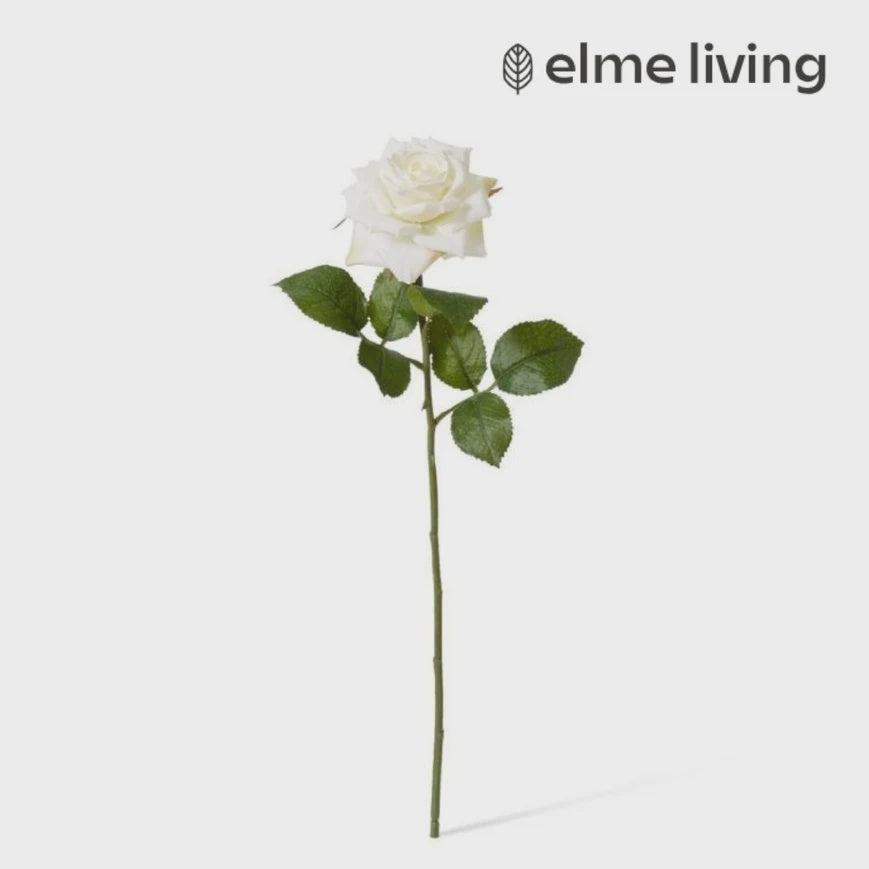 Rose Classic Stem White - 9 x 7 x 46cm