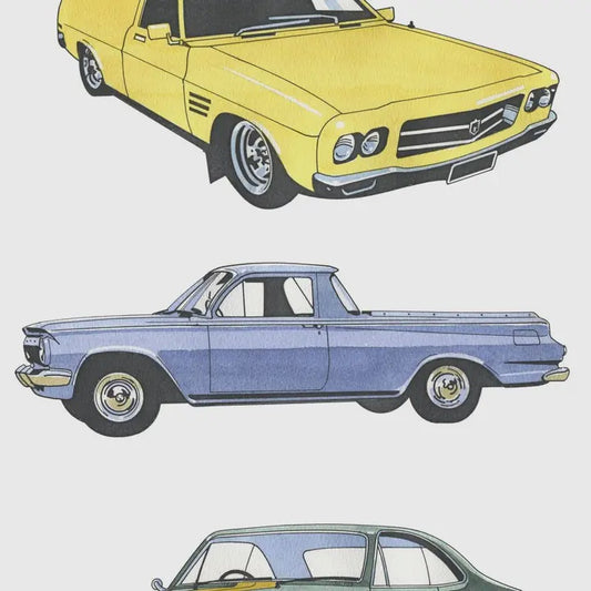 Tea Towel - Classic Cars Holdens