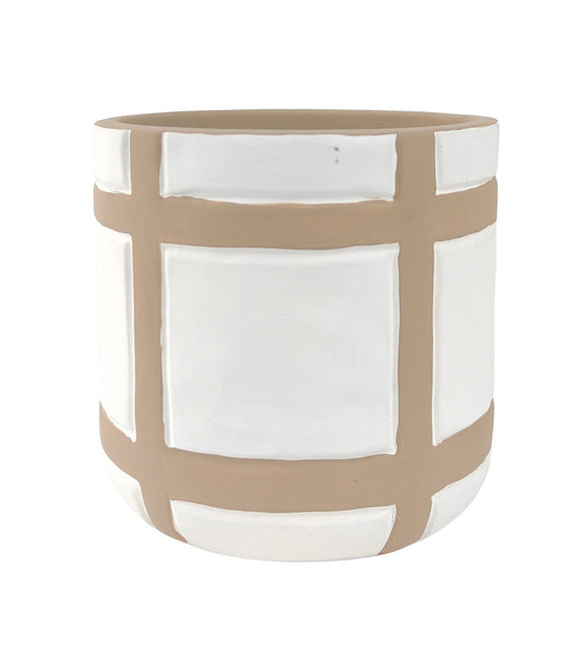Campbell Planter Small White & Sand