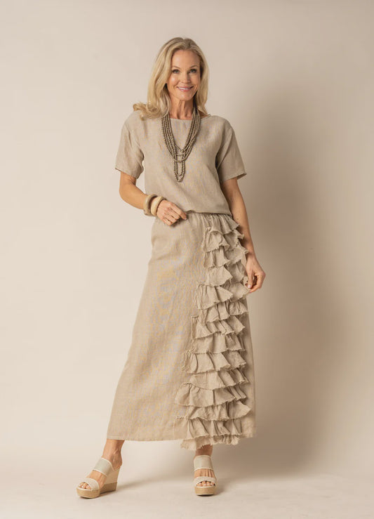 Lainey Linen Top Latte