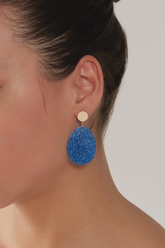 Merry Oval Earring - Cobalt