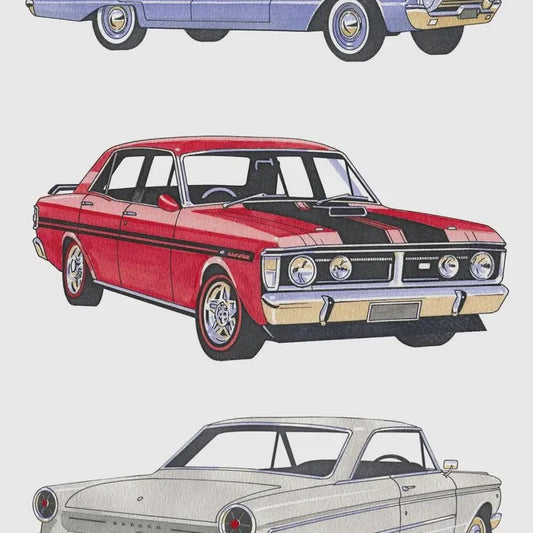 Tea Towel - Classic Cars Falcons