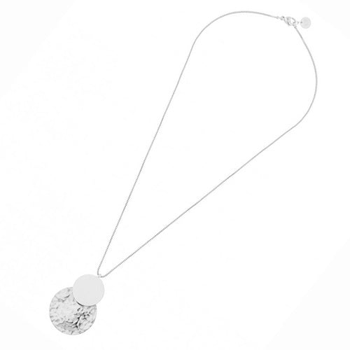 SilverTexture Disc Necklace
