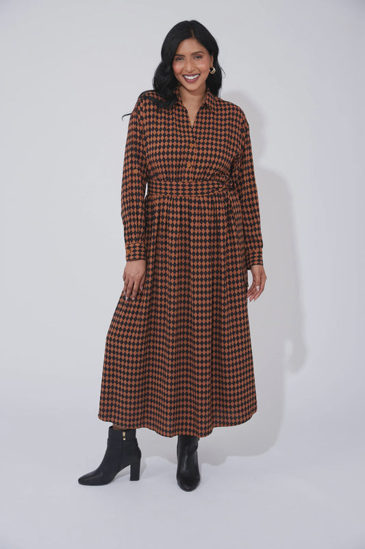 Casablanca Dress - Kohl/Dune