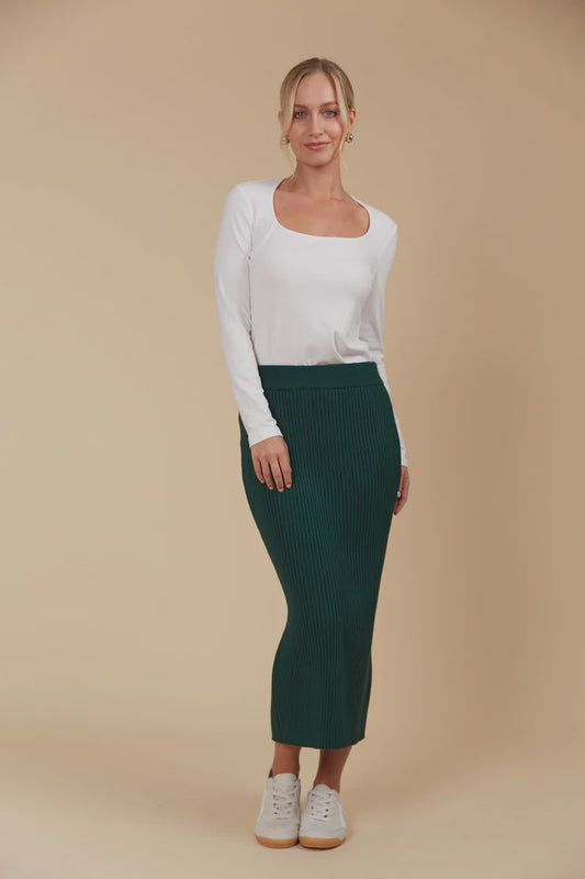 Juno Knit Skirt - Pine