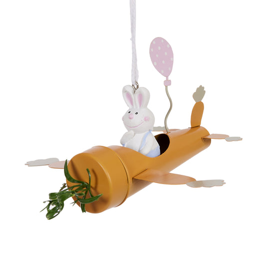 HANGING CARROT PLANE WITH BALLOON