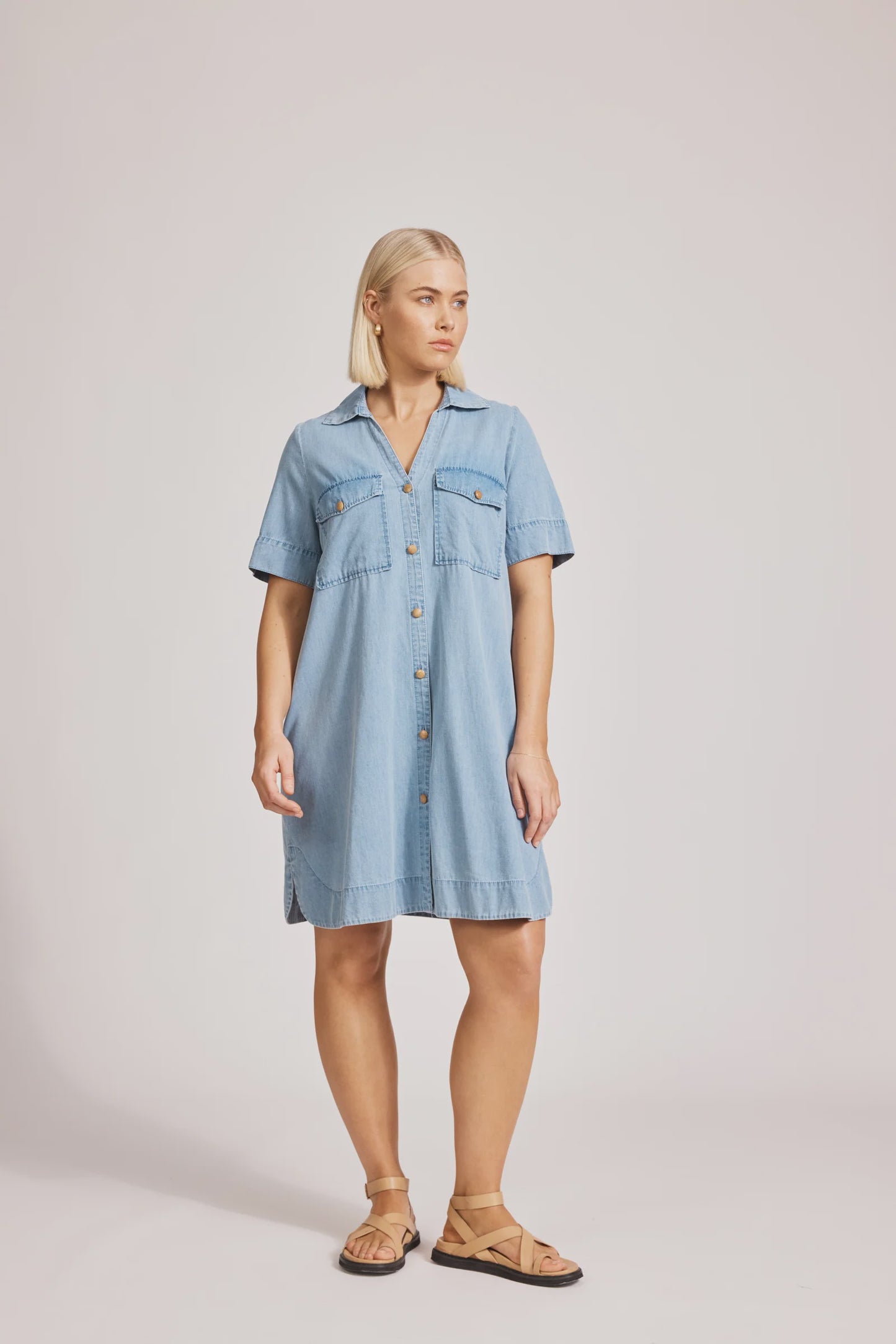 Melenia Denim Shirt Dress