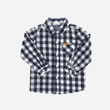Boys Dress Shirt - Large Navy Check