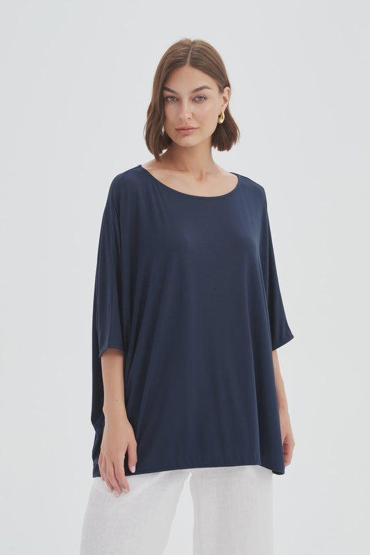 Oversized Boxy Tee Navy