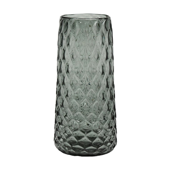 VAUGHAN GLASS GREY DIMPLE VASE LGE