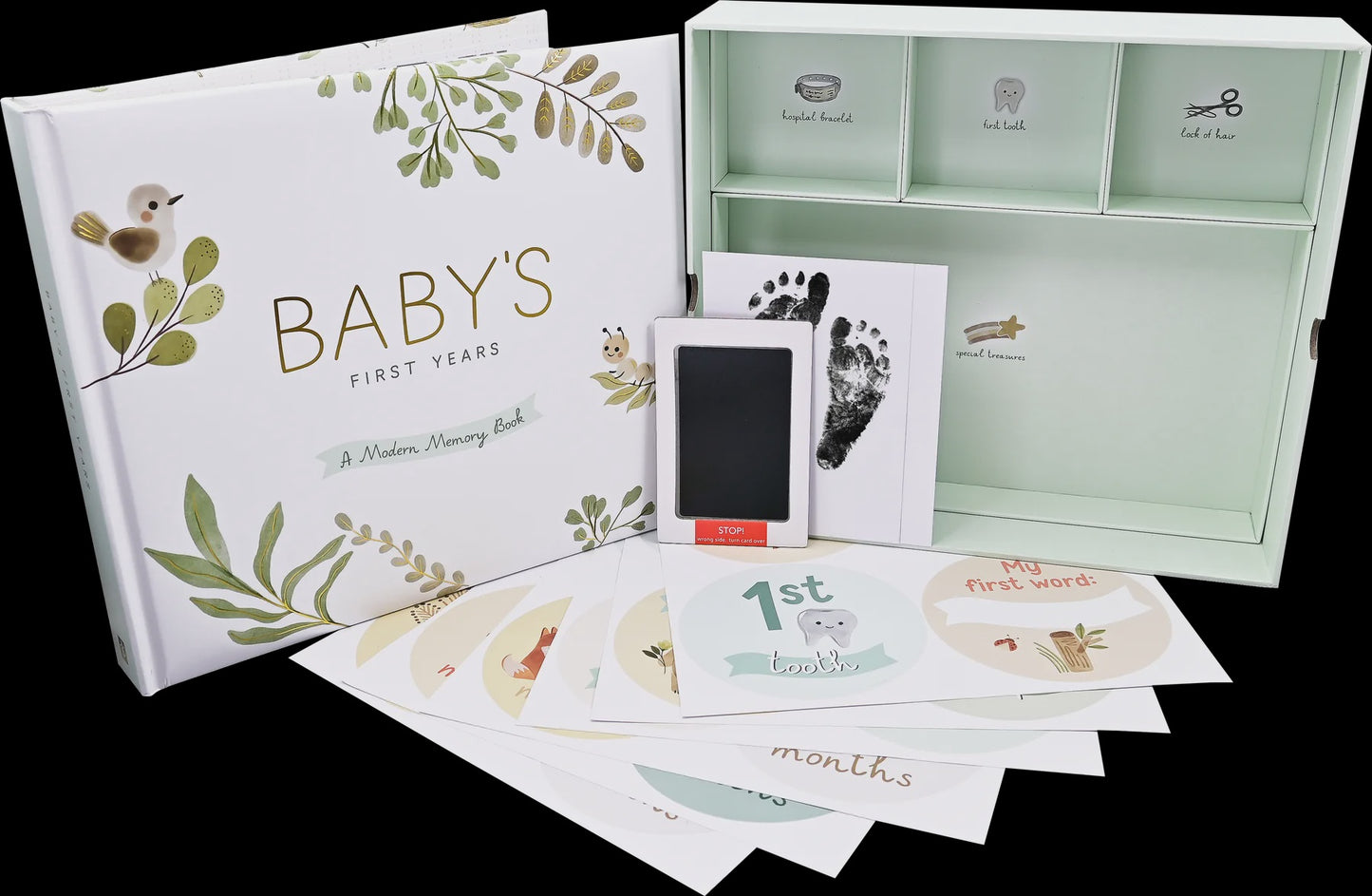 Baby's First Years: A Modern Memory Book with Keepsake Box