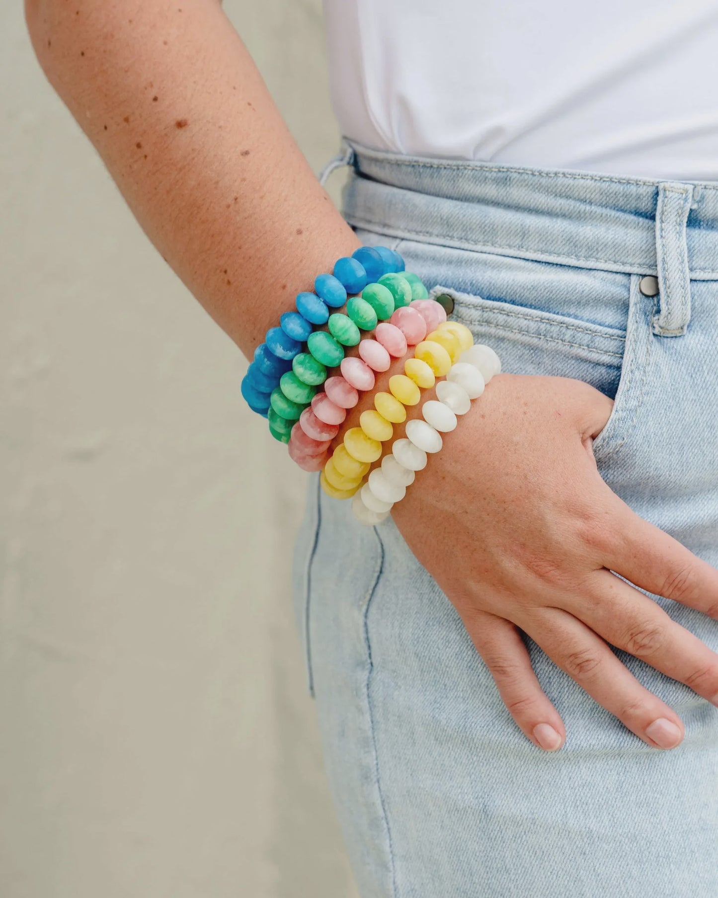 Mentos Style Bracelets - White