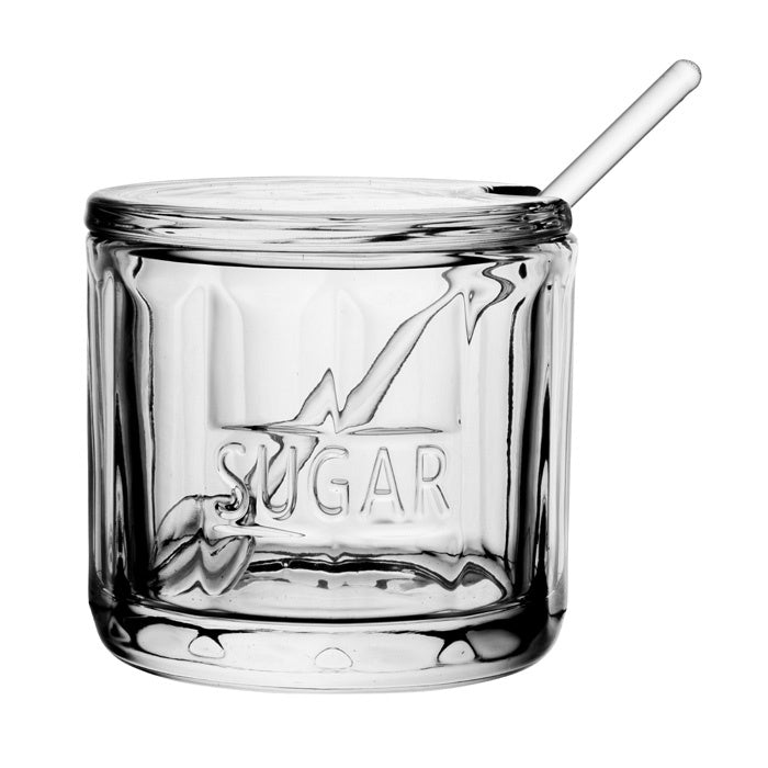 REECE GLASS SUGAR JAR W/SPOON