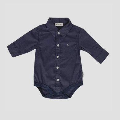Baby Boys Dress Shirt Romper - Navy