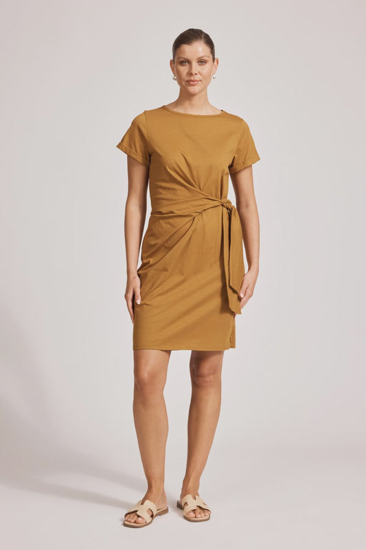 Francia Tie Dress - Caramel