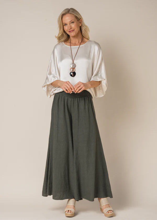 Diana Linen Pant Khaki  (One Size)