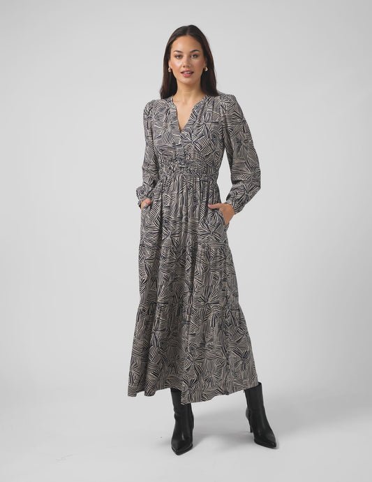 VIVIENNE DRESS BOW TIED INDIGO