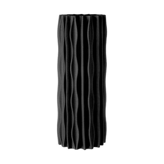 ILUKA CERAMIC BLACK RIB VASE LGE