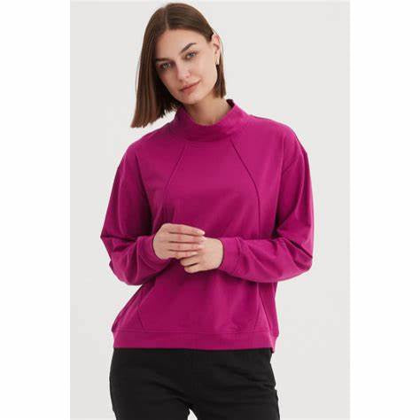 SEAM DETAIL SWEAT FUSCHIA