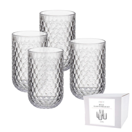 BULLE GLASS TUMBLER 440ML CLEAR SET4