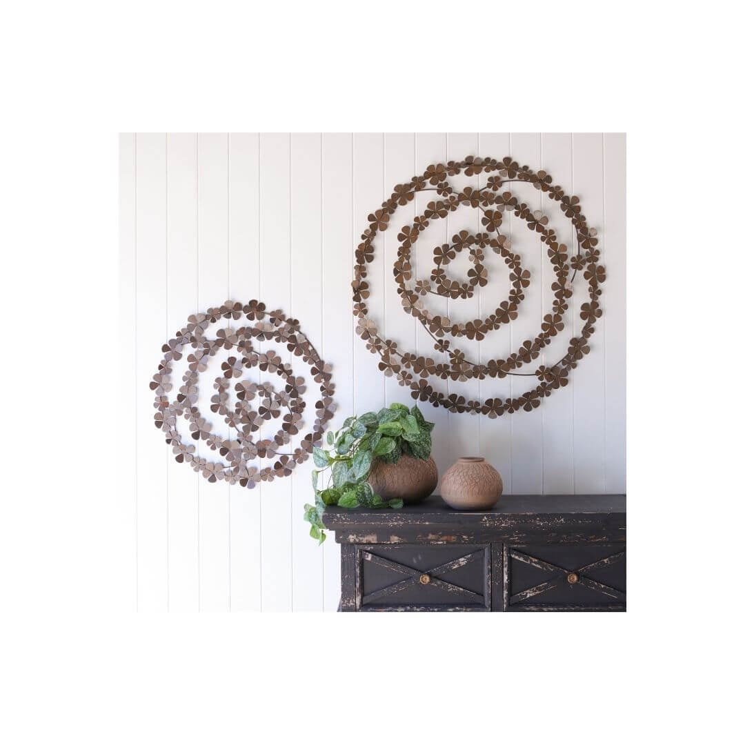 Frangipani Swirl Wall Art Rust (Small)