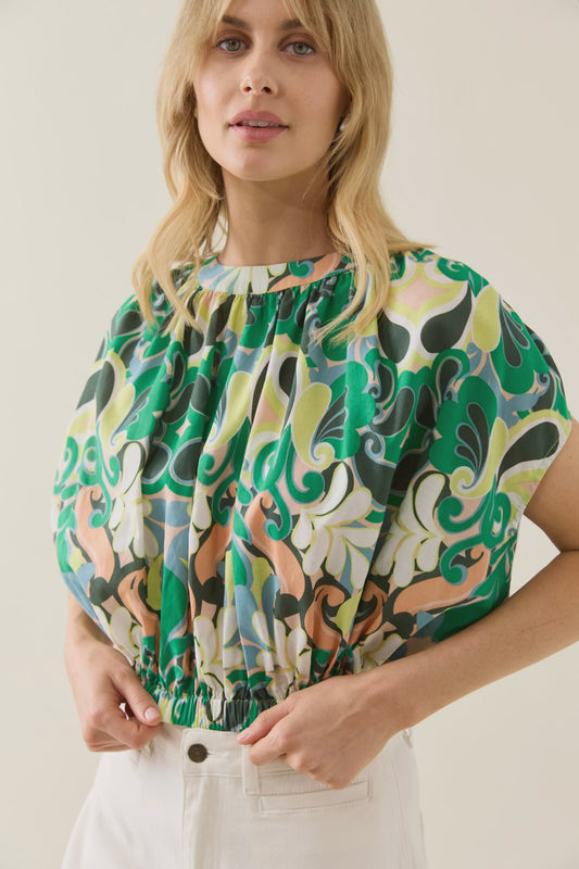 Aurora Reversible Crop Top - Paisley