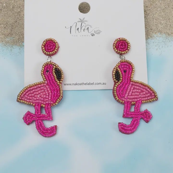 Flamingo Earrings - Hot Pink