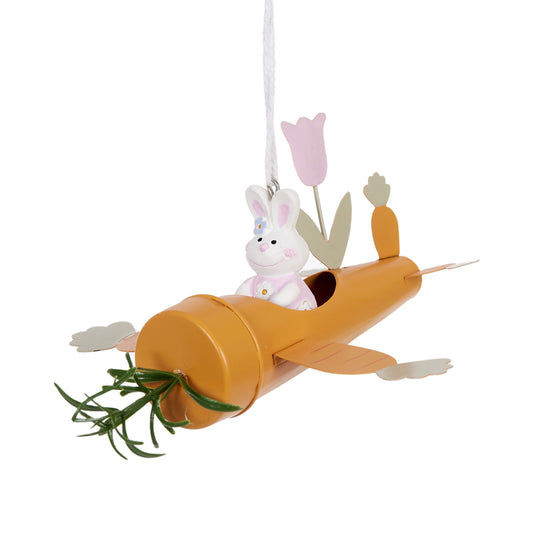 HANGING CARROT PLANE WITH TULIP