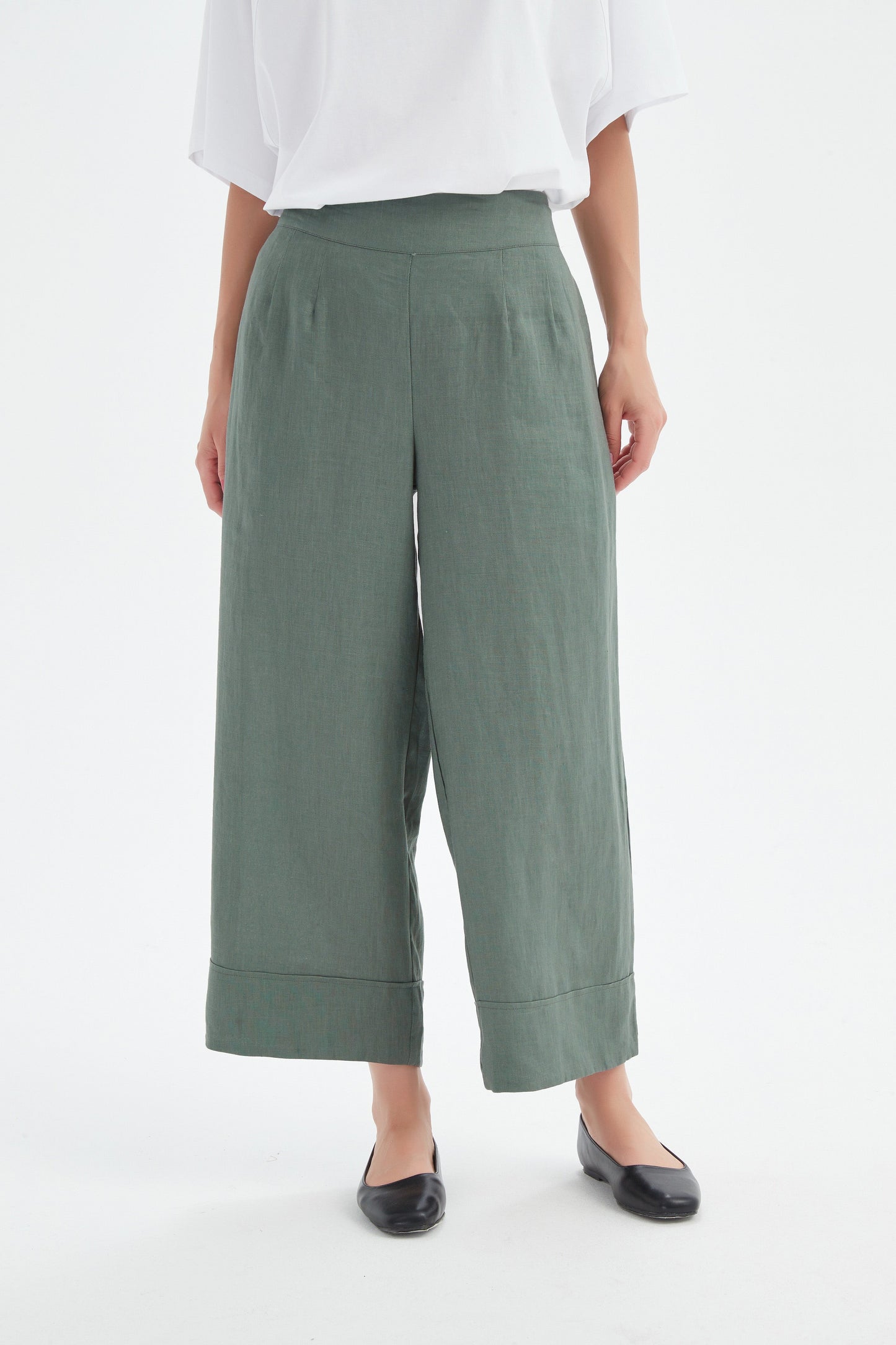 Wide Leg Linen Pant - Petrol