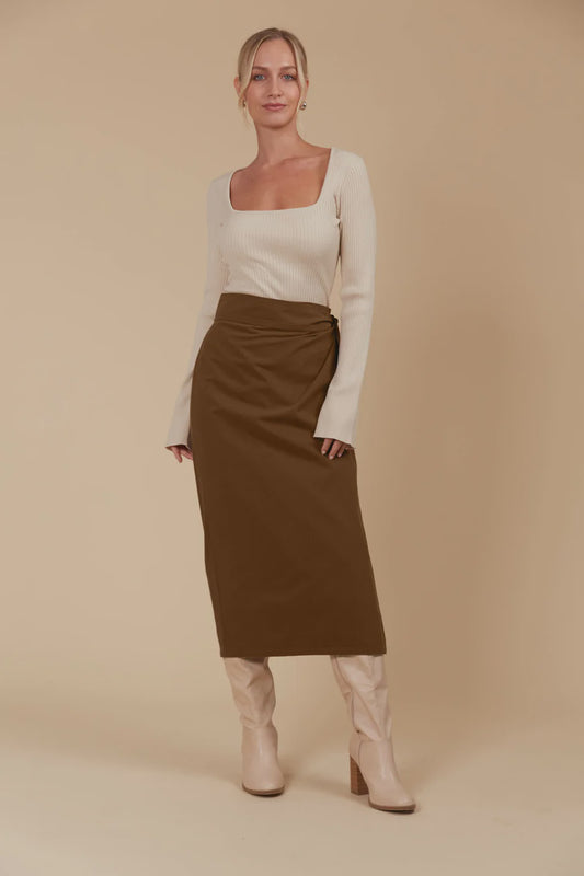 Freya Wrap Skirt - Toffee