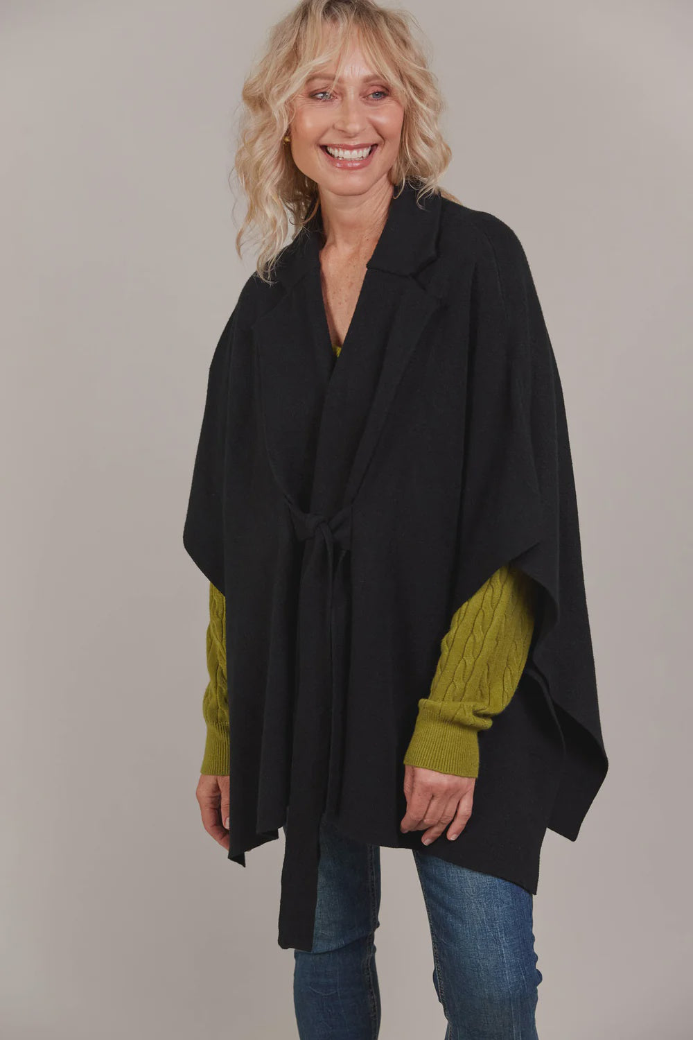 Palmer Knit Cape One Size - Black