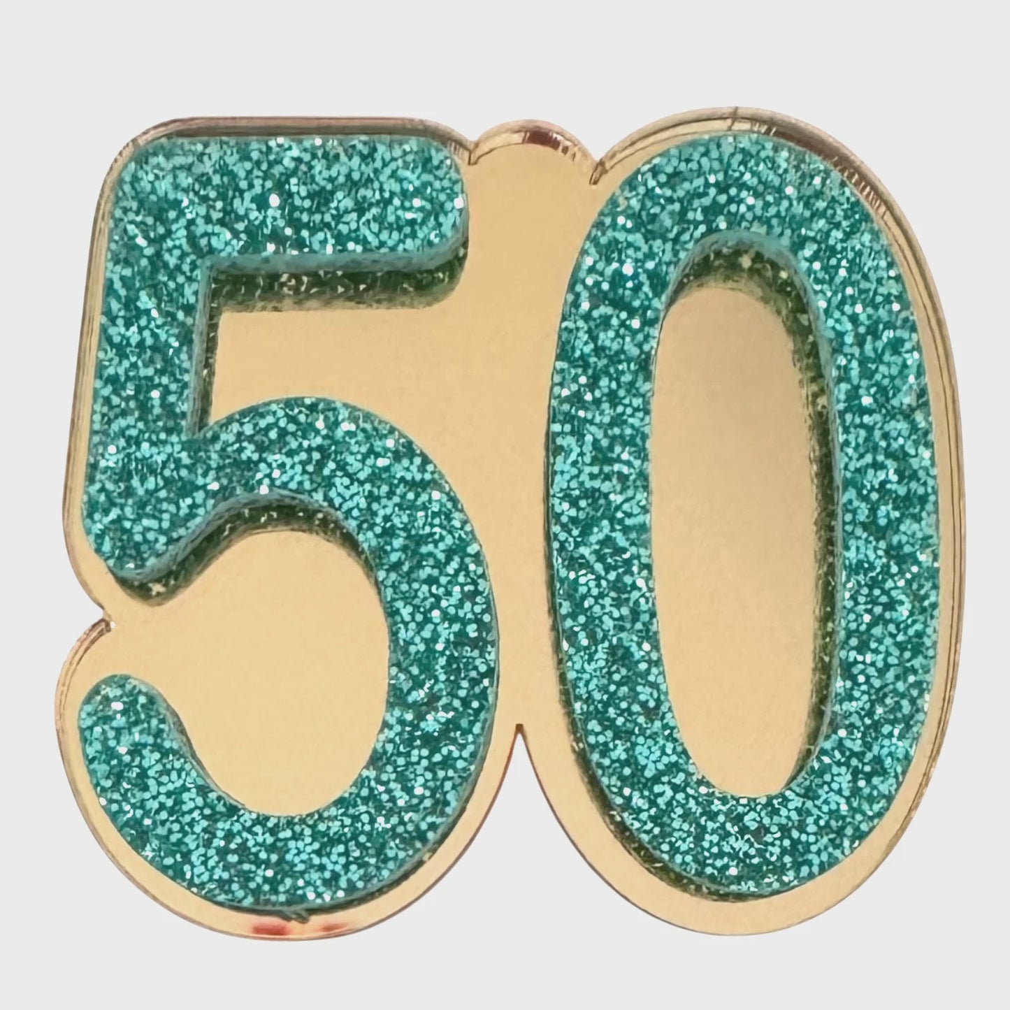 50 Birthday Brooch (Gold / Green)