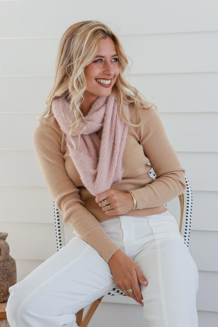 Elaina  Nude Pink Snood Scarf