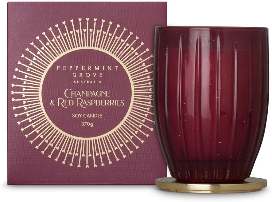 Champagne & Red Raspberries Soy Candle 370g