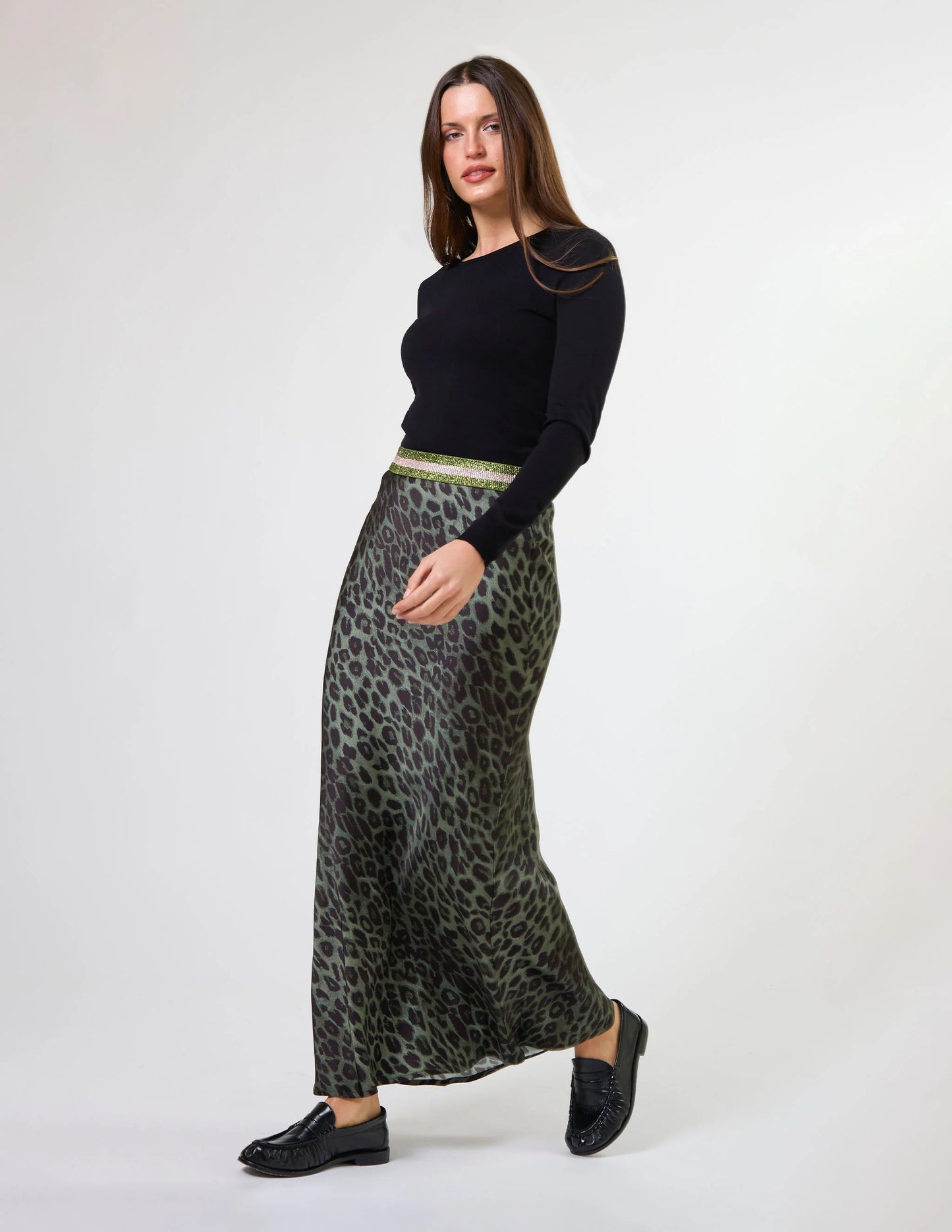 Bretta Skirt Khaki Leopard