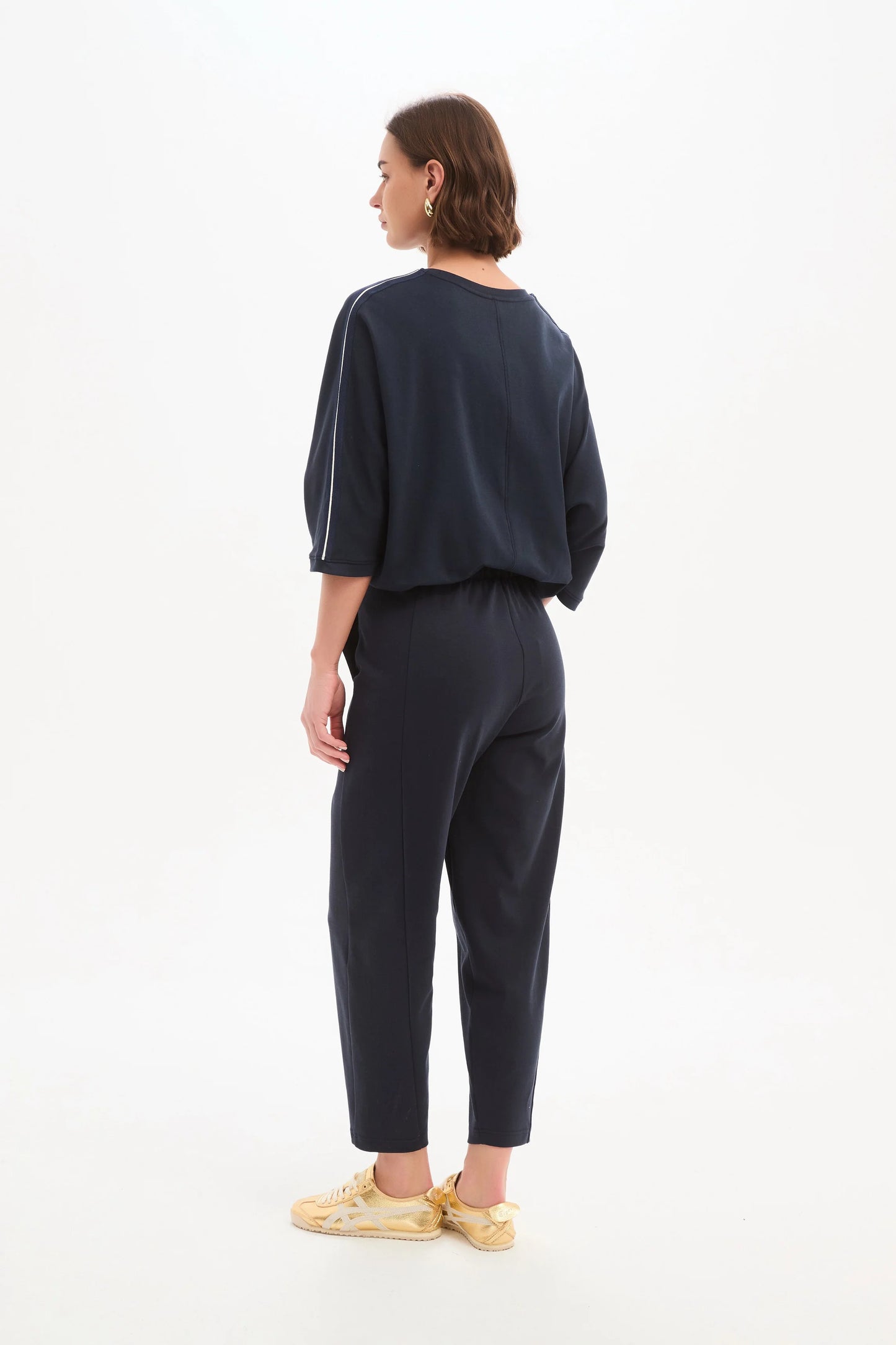BARREL LEG LOUNGE PANT - Navy