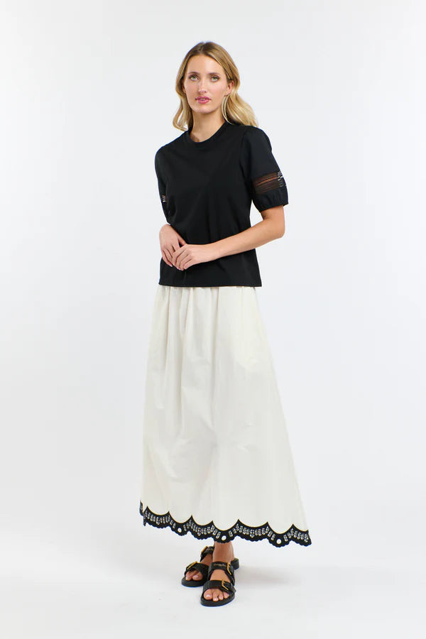 Alex Cotton Sleeve Tee - Black