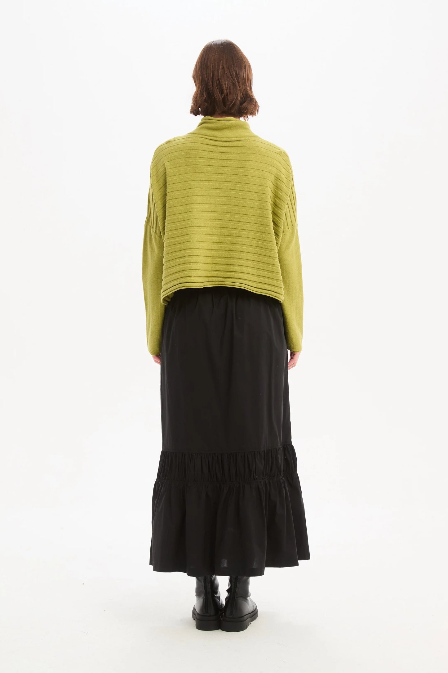 Cowl Neck Button Knit - Deep Citrus