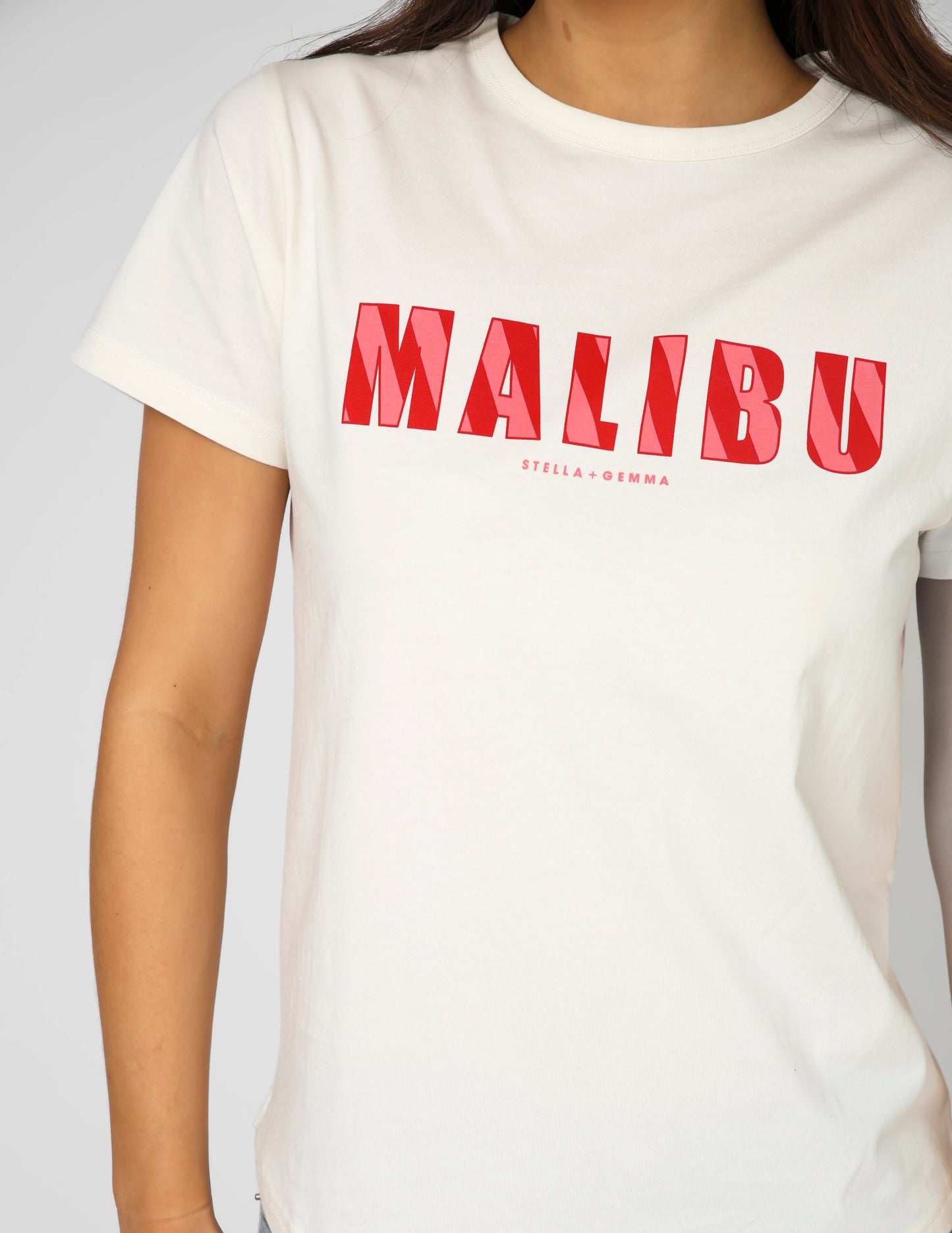 Ace Tee - White Malibu Stripes